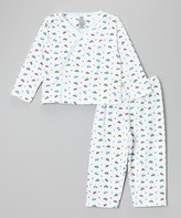 Thumbnail for your product : Noa Lily White & Blue Transit Pima Wrap Top & Pants - Infant