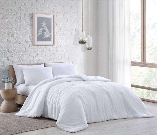 Geneva Home Fashion GenevaHomeFashion3pcQueenAnnikaGauzeComforterSetWhite:MachineWashable,MidweightFabric,AllAges
