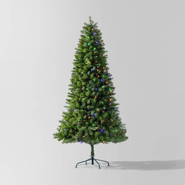 7.5' Prelit LED Alberta Spruce Artificial Christmas Tree Multicolor