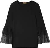 Thumbnail for your product : Michael Kors Collection Lace-trimmed Stretch-jersey Top