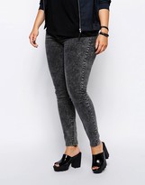 Thumbnail for your product : ASOS CURVE Ridley Skinny Jean In Smoked Acid Wash