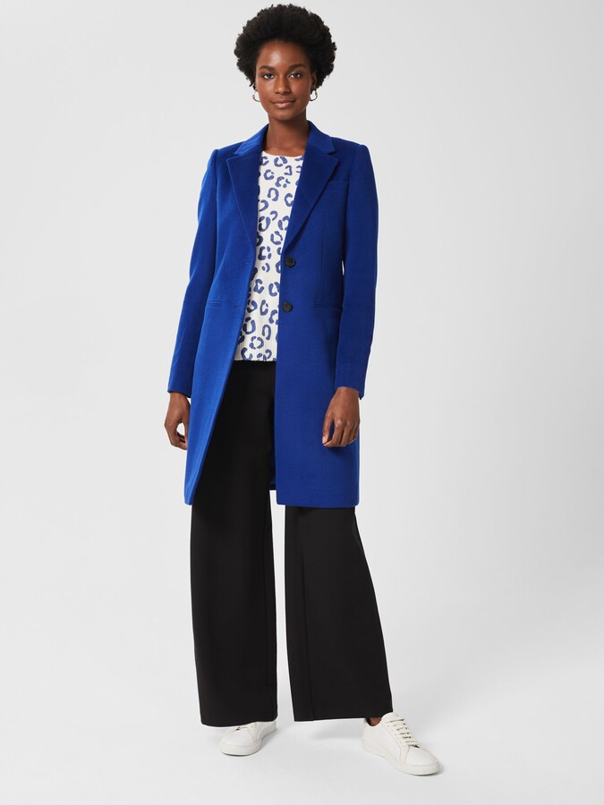 electric blue wool coat