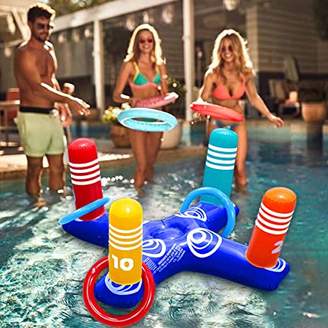 TRC Recreation Floating Foam Ring Toss Swimming Pool Game with 4 Rings,  Orange, 1 Piece - Kroger