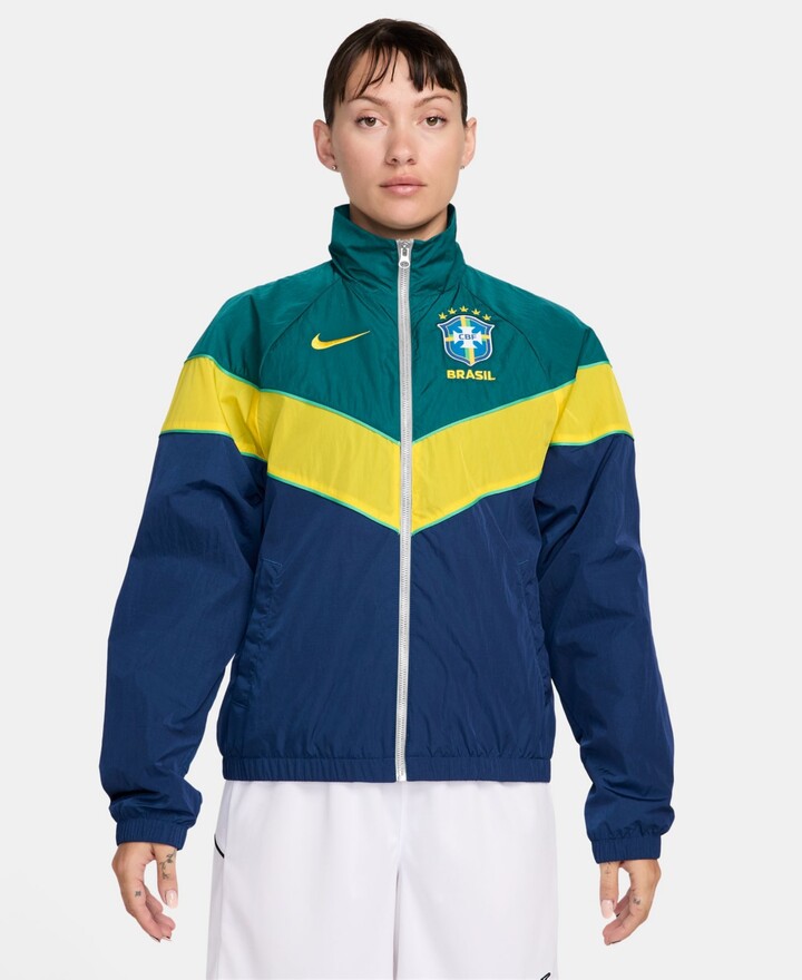 Nike Women's Brazil Windrunner Jacket - Coastal Blue/Geode Teal/Midwest Gold