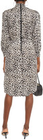 Thumbnail for your product : Alice + Olivia Jerilyn Shirred Leopard-print Cupro-blend Jacquard Dress