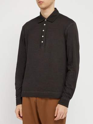 Massimo Alba Watercolour Dyed Polo Shirt - Mens - Black