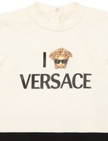 Thumbnail for your product : Versace Printed Cotton Romper, Bib & Hat