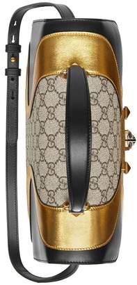 Gucci Black Gold Osiride GG Supreme Leather Tote Bag