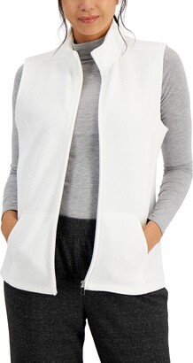 Karen Scott Women's Quilted Fleece Vest, Created for Macy's