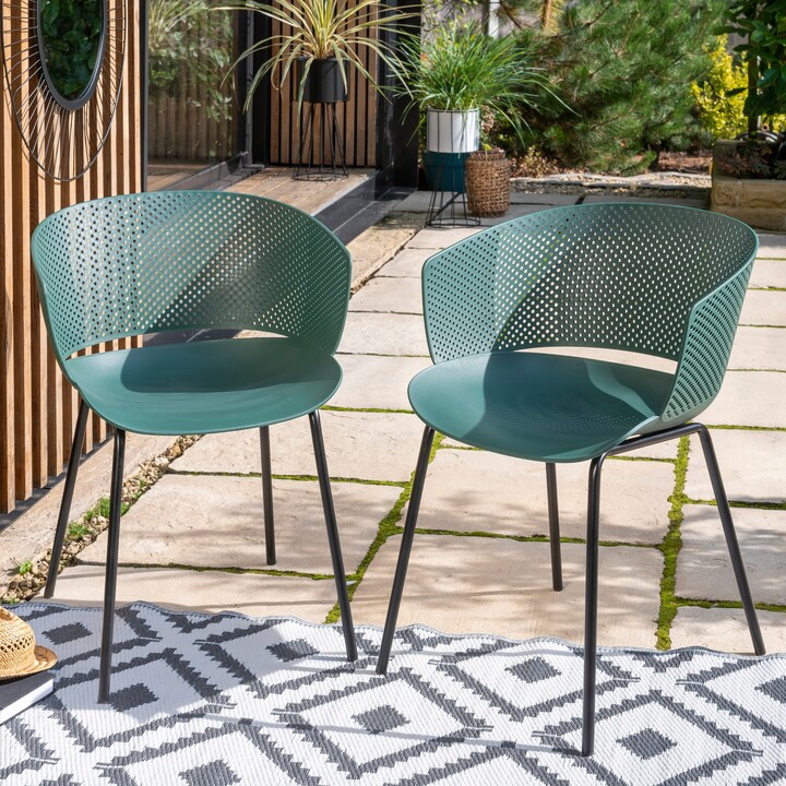 Dunelm Set of 2 Ocean Plast Garden Chairs Green ShopStyle