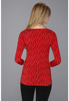 Thumbnail for your product : Vince Camuto 3/4 Sleeve High Wrap Pinwheel Top