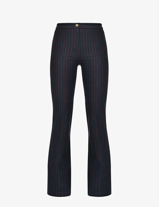 Pinko Hulki pinstripe stretch-woven flare trousers