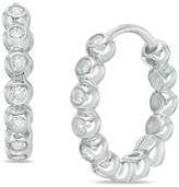 Thumbnail for your product : Zales 1/3 CT. T.W. Diamond Beaded Hoop Earrings in 10K White Gold