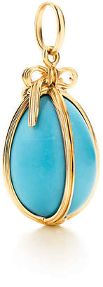 Tiffany & Co. Schlumberger Egg charm of turquoise with 18k gold, small