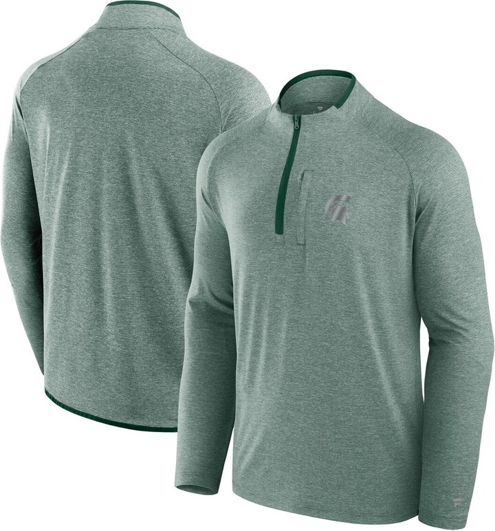 Fanatics Men'sÂ Green Michigan State Spartans Mock Neck Half-Zip Pullover Jacket
