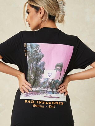 Missguided Bad Influence Graphic T Shirt