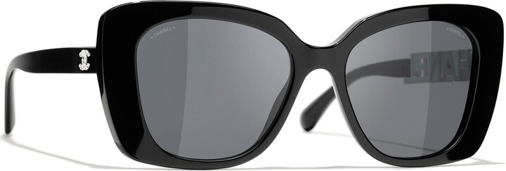 Chanel Rectangular Sunglasses CH5442 Black/Grey Gradient - ShopStyle