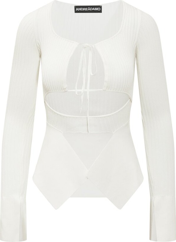 Andreadamo Cutout Long Sleeve Top