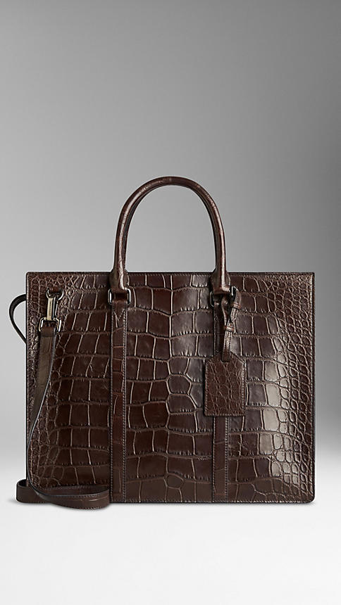 Burberry Alligator Leather Briefcase - ShopStyle Bags