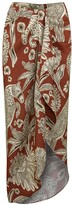 Thumbnail for your product : Johanna Ortiz Organic Linen Wrap Midi Skirt