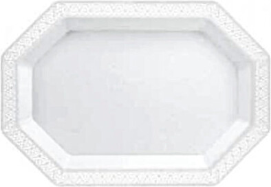 Nicole Fantini Collection Pearl Plastic Lacetagon Tray 9'' - Set Of 6