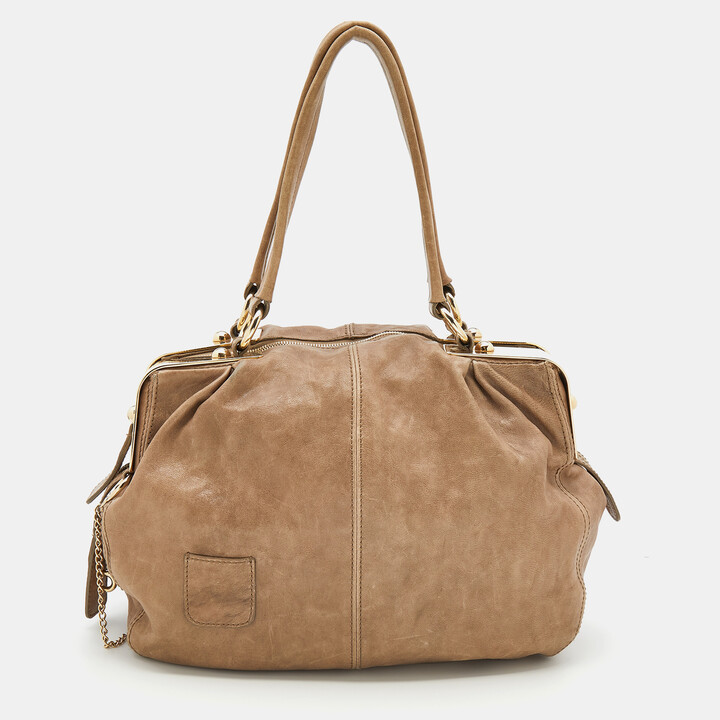 Dolce & Gabbana Beige Leather Karen Shoulder Bag - ShopStyle