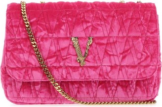 VERSACE: bag in hammered leather with Medusa - Pink  Versace crossbody bags  DBFI046 DVIT3T online at