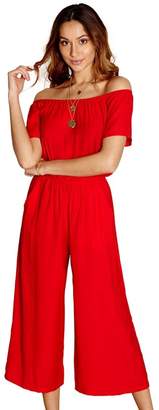 Yumi Red Off The Shoulder Jumpsuit