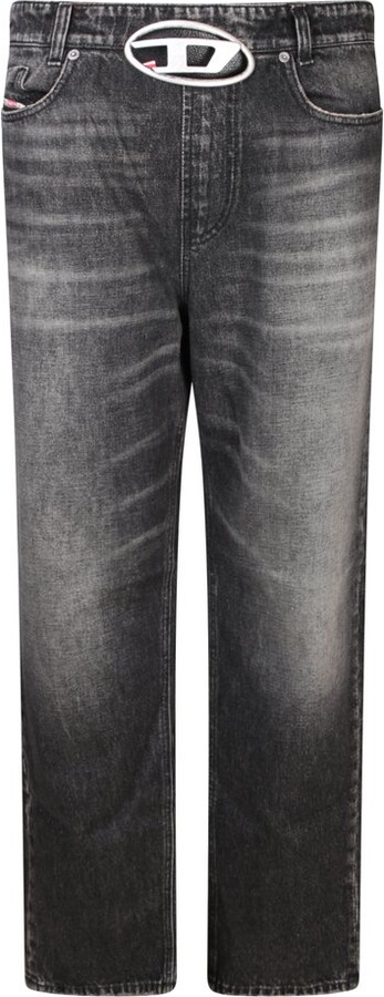 Diesel Oval-D Logo Plaque Straight-Leg Jeans - ShopStyle