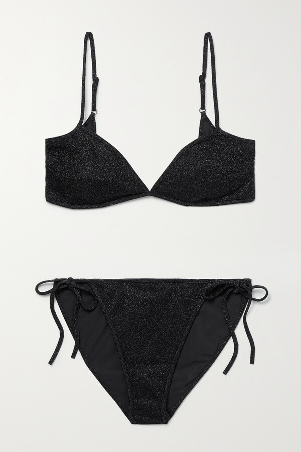 Balenciaga Metallic Stretch Bikini - Black - ShopStyle Two Piece Swimsuits