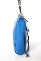 Thumbnail for your product : Rebecca Minkoff Blue Leather Silver Chainlink MAB Morning After Shoulder Handbag