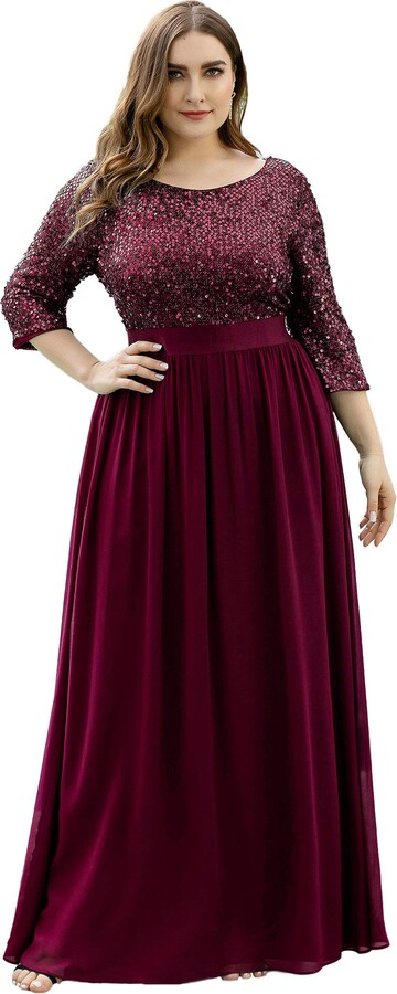 maroon maxi dress plus size