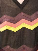 Thumbnail for your product : M Missoni zigzag pattern knitted top