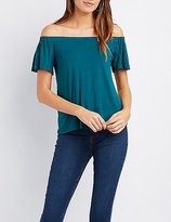 Thumbnail for your product : Charlotte Russe Fluttery Off-The-Shoulder Top