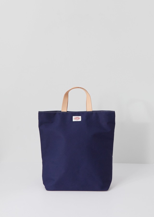 Danton Leather Handle Canvas Tote Navy ShopStyle