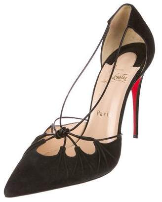 Christian Louboutin Suede Caged Pumps