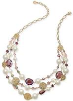 Thumbnail for your product : Charter Club Gold-Tone Coin, Bead & Imitation Pearl Statement Necklace, 19" + 2" extender, Created for Macy's
