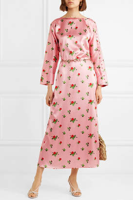 Dakota Bernadette BERNADETTE Floral-print Stretch-silk Satin Maxi Dress - Pink