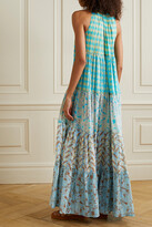 Thumbnail for your product : Yvonne S Hippy Tiered Printed Cotton-voile Maxi Dress - Blue