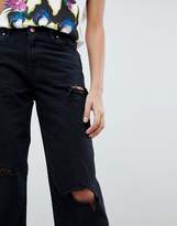 Thumbnail for your product : Diesel Niclah Wide Leg Jean with Busted Knees