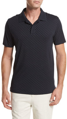 Vince Dot-Print Pima Cotton Polo Shirt, Navy
