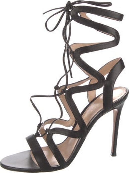 Gianvito Rossi Leather Gladiator Sandals - ShopStyle