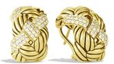 Thumbnail for your product : David Yurman Woven Cable Earrings with Diamonds in Gold