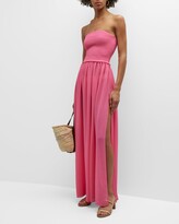 Thumbnail for your product : Ramy Brook Calista Smocked Strapless Side-Split Coverup Dress