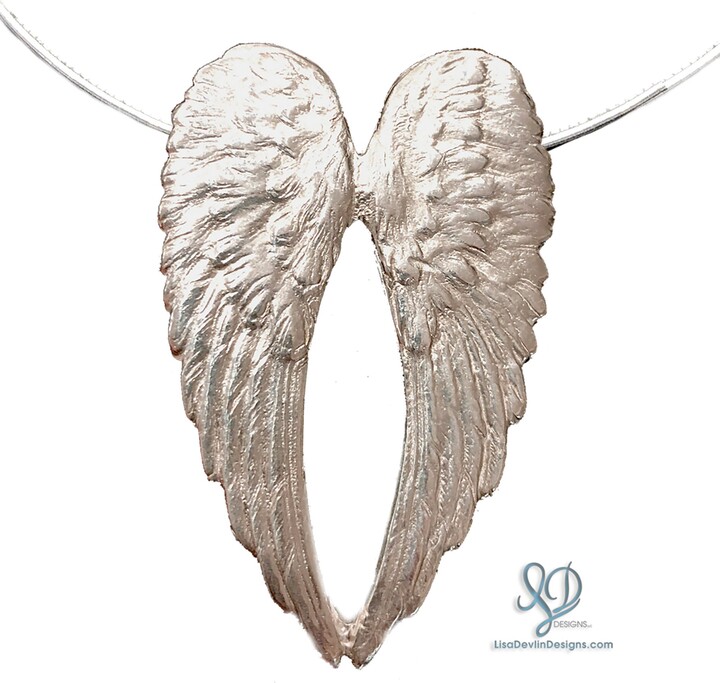 Etsy sterling Silver Angel Wings Pendant Forever My By Lisa Devlin