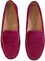 Thumbnail for your product : Tod's Pink Suede Loafers 36.5 With Leather Sole