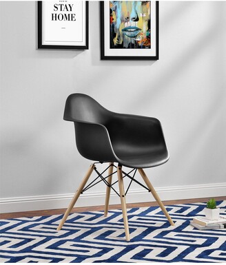 CosmoLiving by Cosmopolitan Mid Century Modern Molded Arm Chair Black