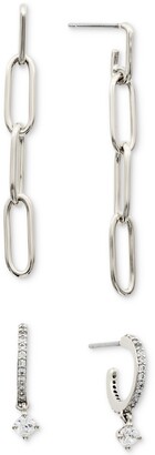 AVA NADRI 2-Pc. Set Chain Drop Earrings & Cubic Zirconia Dangle Hoop Earrings