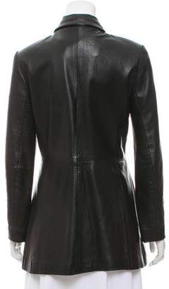 Bergdorf Goodman Leather Button-Up Jacket