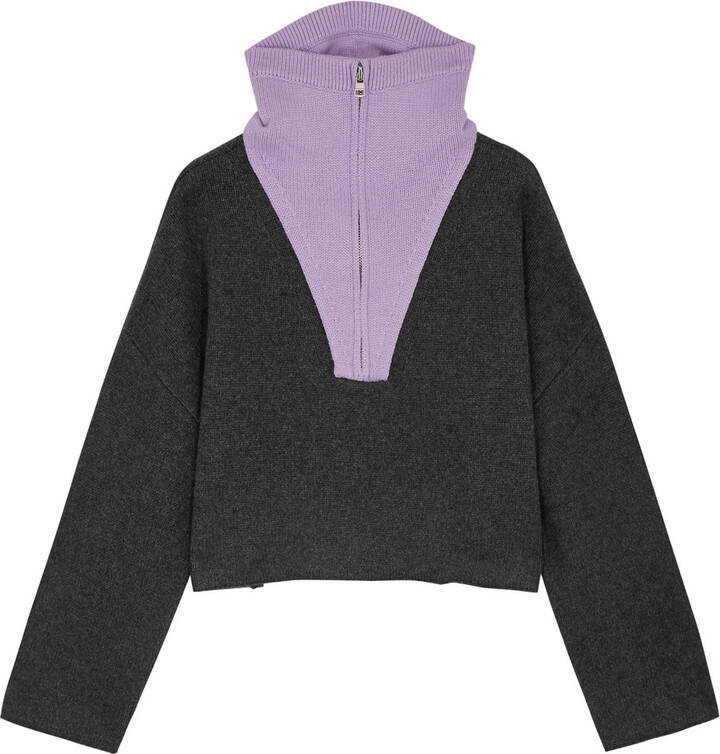 J.W.Anderson Panelled Half-zip Wool-blend Jumper